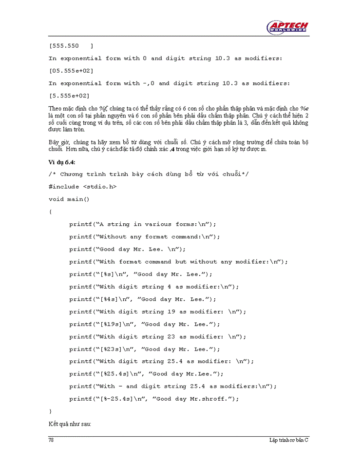 image for page Nhập xuất trong C