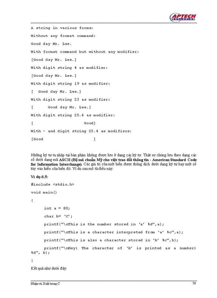image for page Nhập xuất trong C