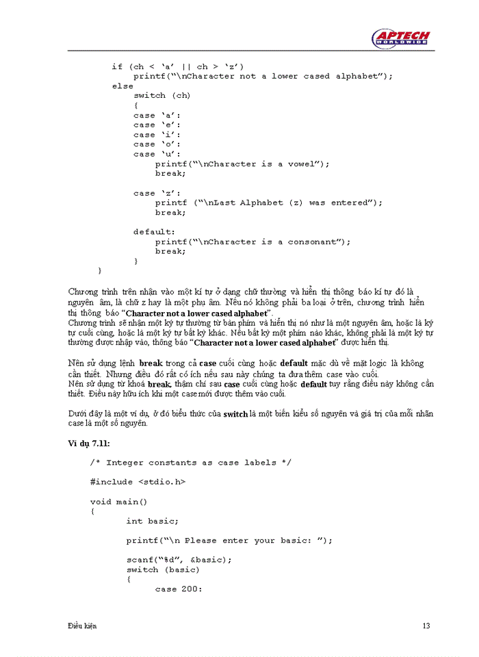 image for page Điều kiện trong C++