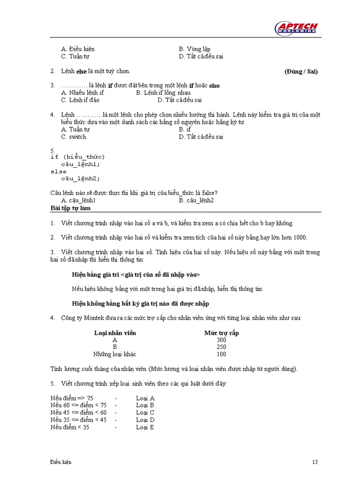 image for page Điều kiện trong C++