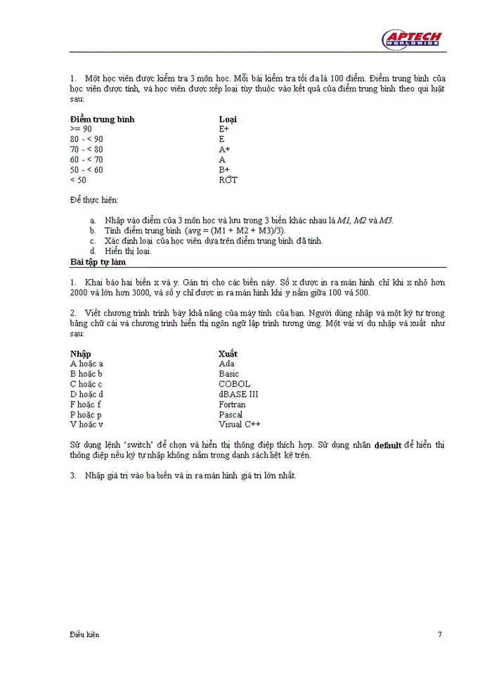image for page Điều kiện trong C++