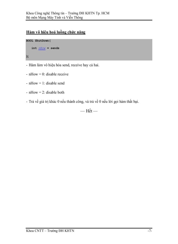 image for page Các hàm thành phần của lớp Csocket