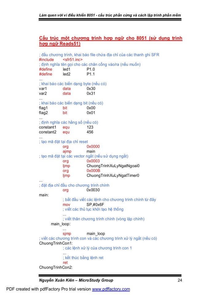 image for page Vi điều khiển 8051