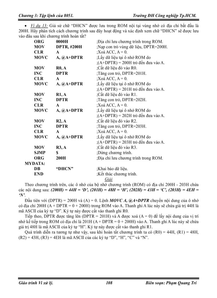 image for page Tập lệnh của 8051
