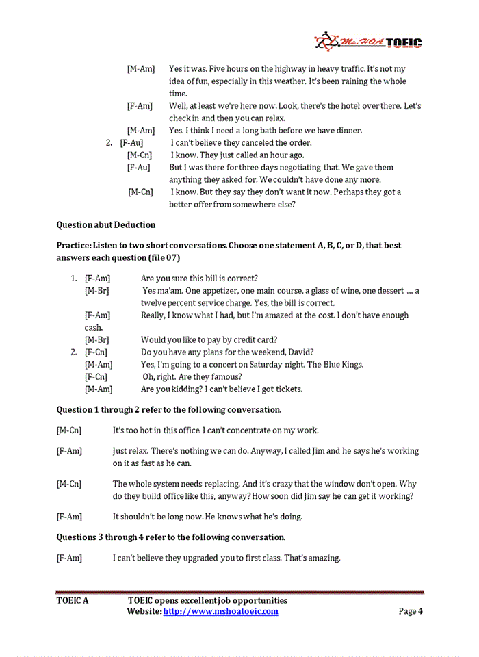 image for page Short Conversation-Offer & Request Question