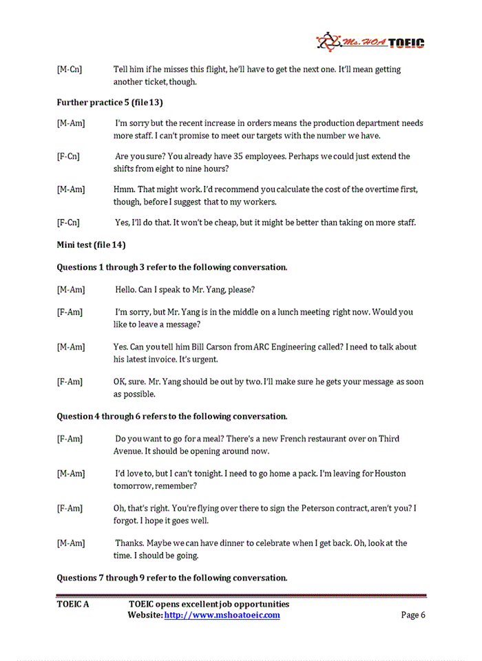 image for page Short Conversation-Offer & Request Question