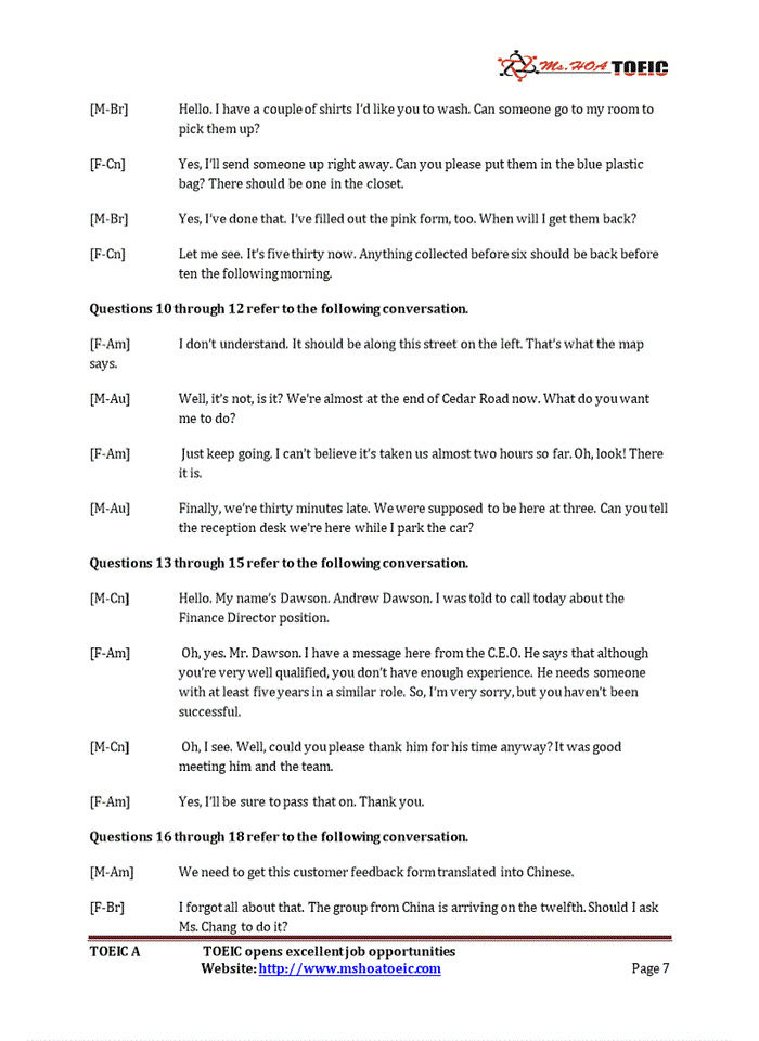 image for page Short Conversation-Offer & Request Question