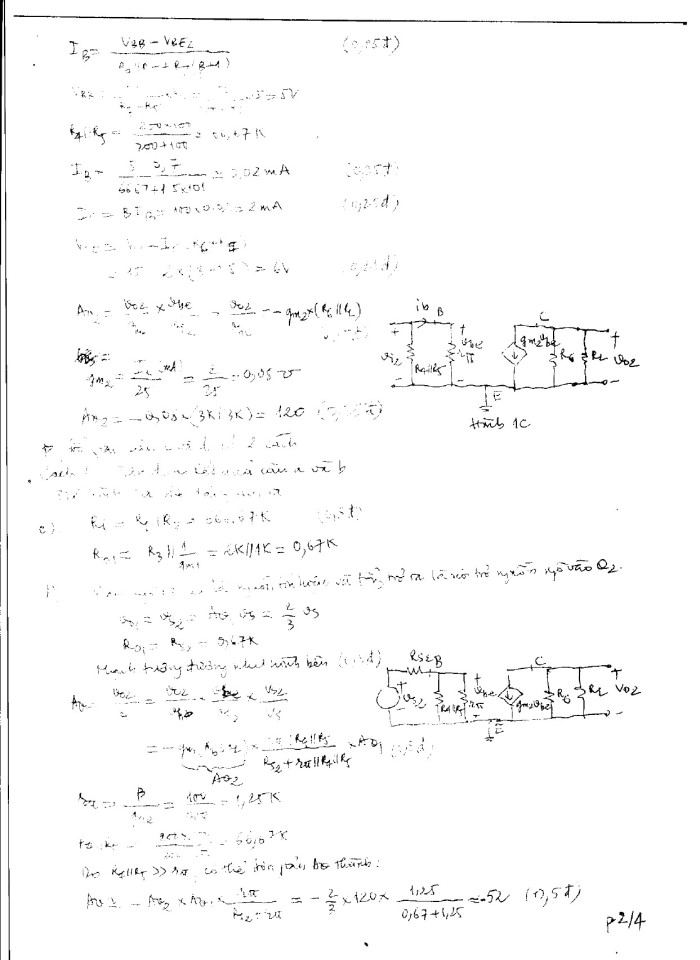 Đề tham khỏa môn điện tử tương tự và ứng dụng