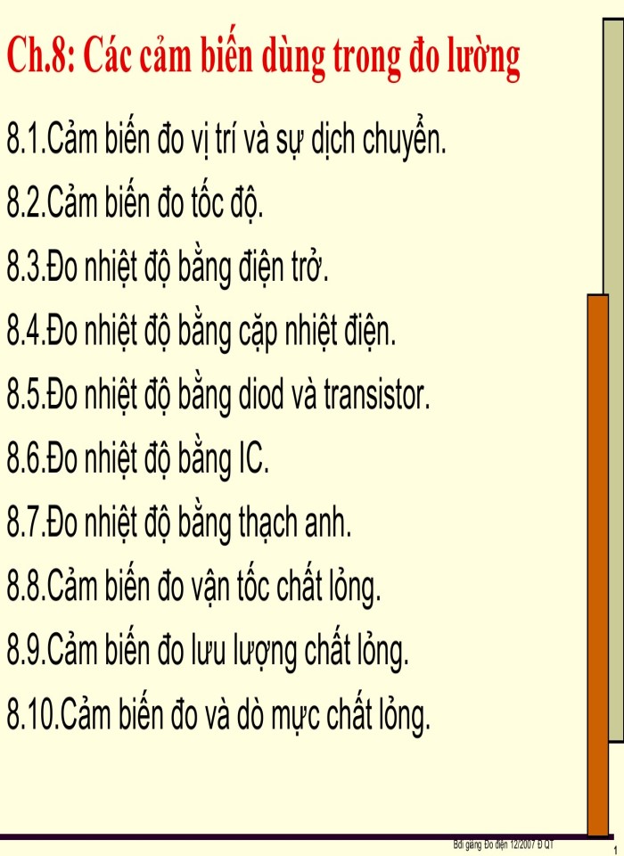 Các cảm biến dùng trong đo lường