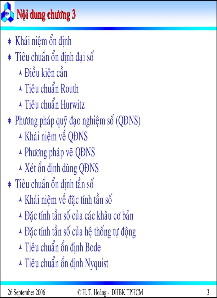 Tính ổn định của hệ thống