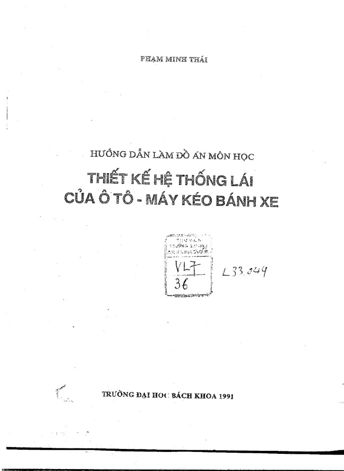 Thiết kế hệ thống lái của ô tô - máy kéo bánh xe