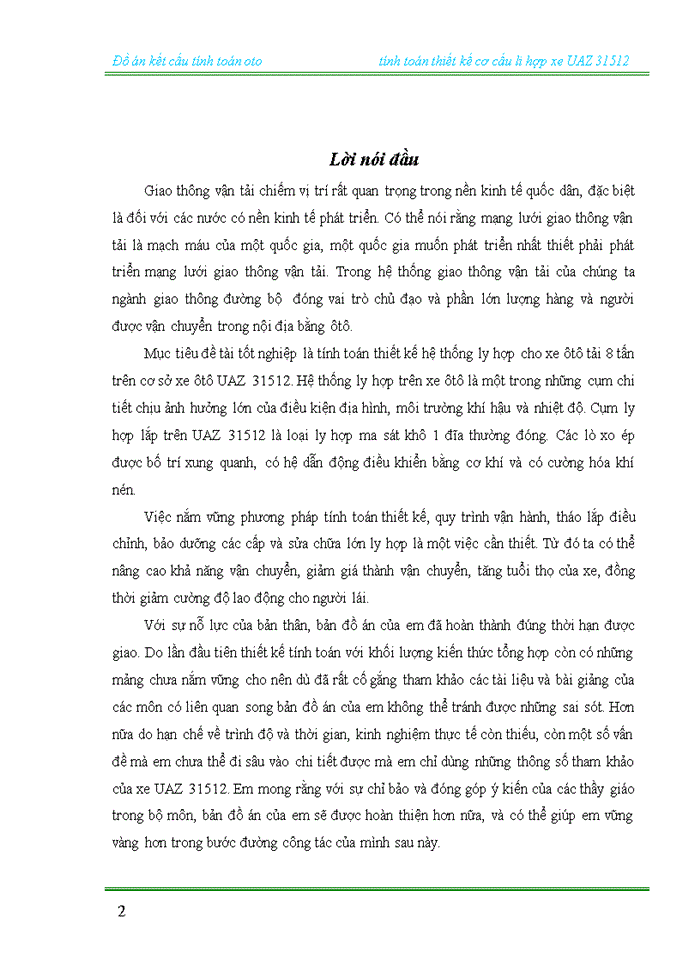 image for page Tính toán thiết kế cơ cấu li hợp xe UAZ 31512