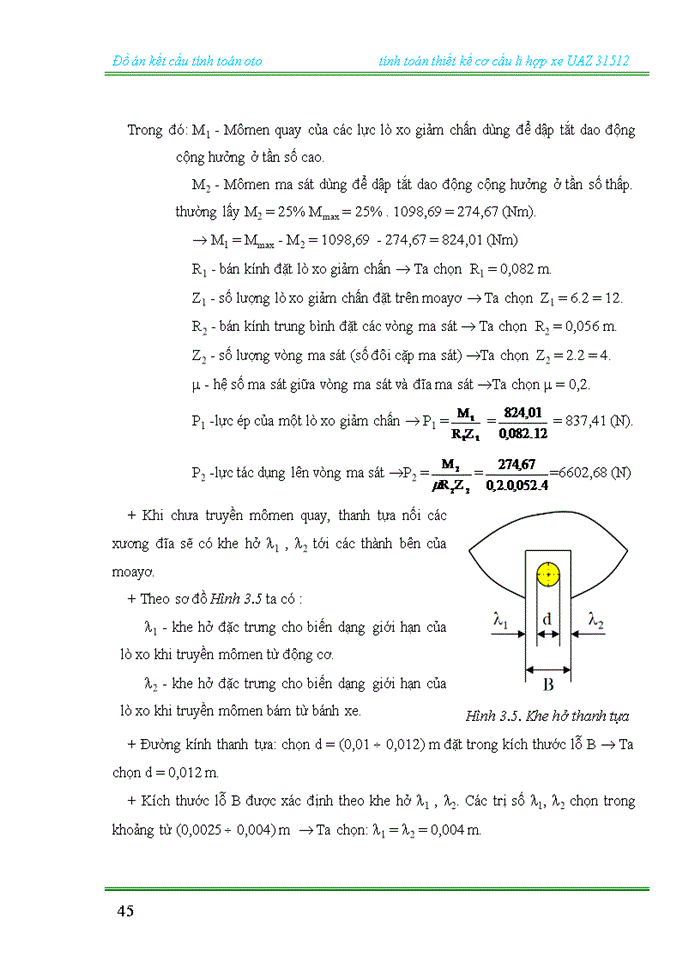 image for page Tính toán thiết kế cơ cấu li hợp xe UAZ 31512