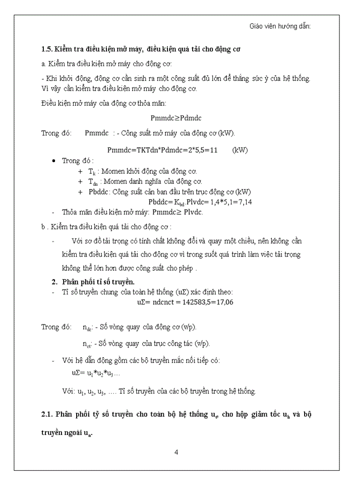 image for page Tính toán động học hệ dẫn động cơ khí
