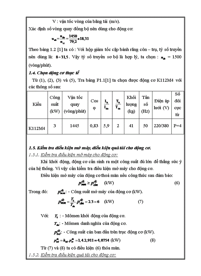 image for page Tính toán động học hệ dẫn động cơ khí