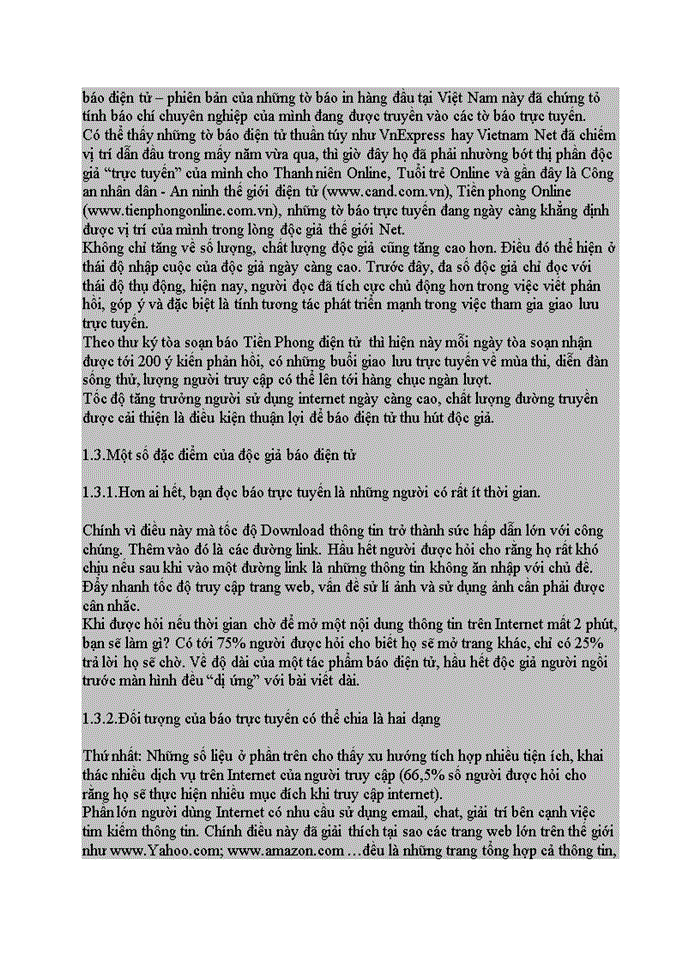 image for page Phát triển website báo tiền phong điện tử trên cơ sở nghiên cứu, khảo sát đối tượng bạn đọc