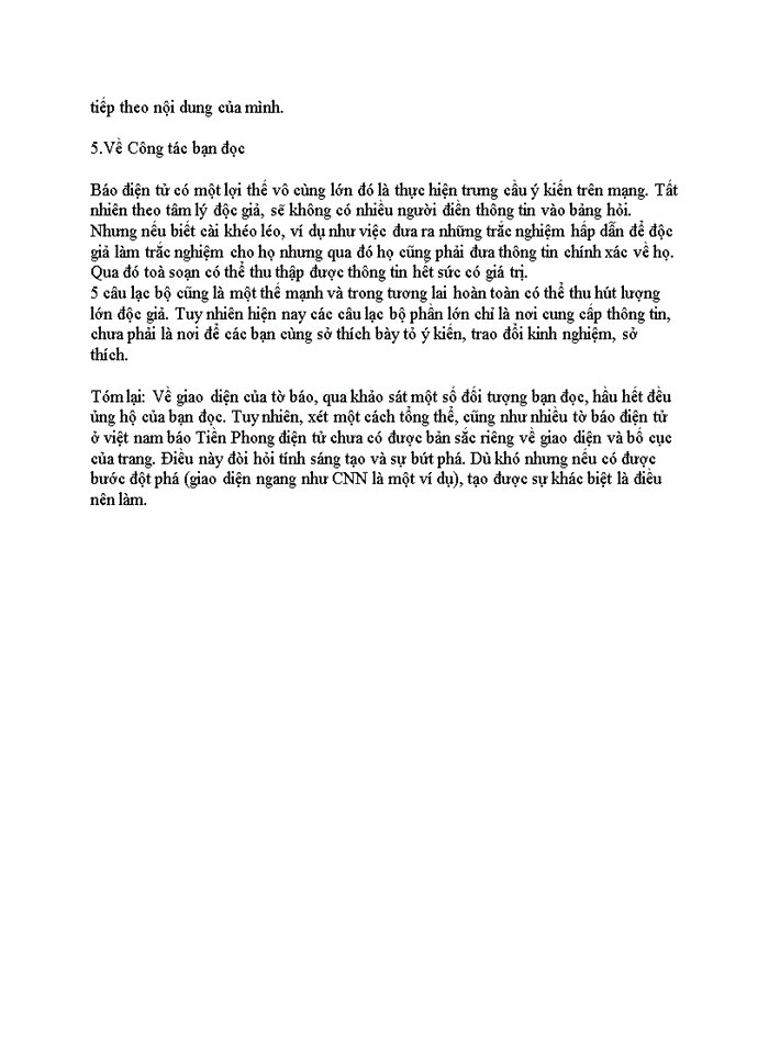 image for page Phát triển website báo tiền phong điện tử trên cơ sở nghiên cứu, khảo sát đối tượng bạn đọc