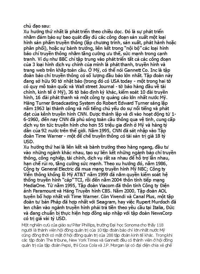 Con đường hình thành và phát triển của các tập đoàn báo chí tại các nước tư bản