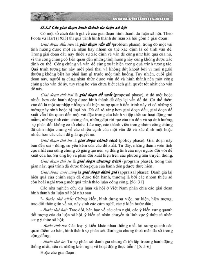 image for page Các giải đoạn hình thành của dư luận xã hội