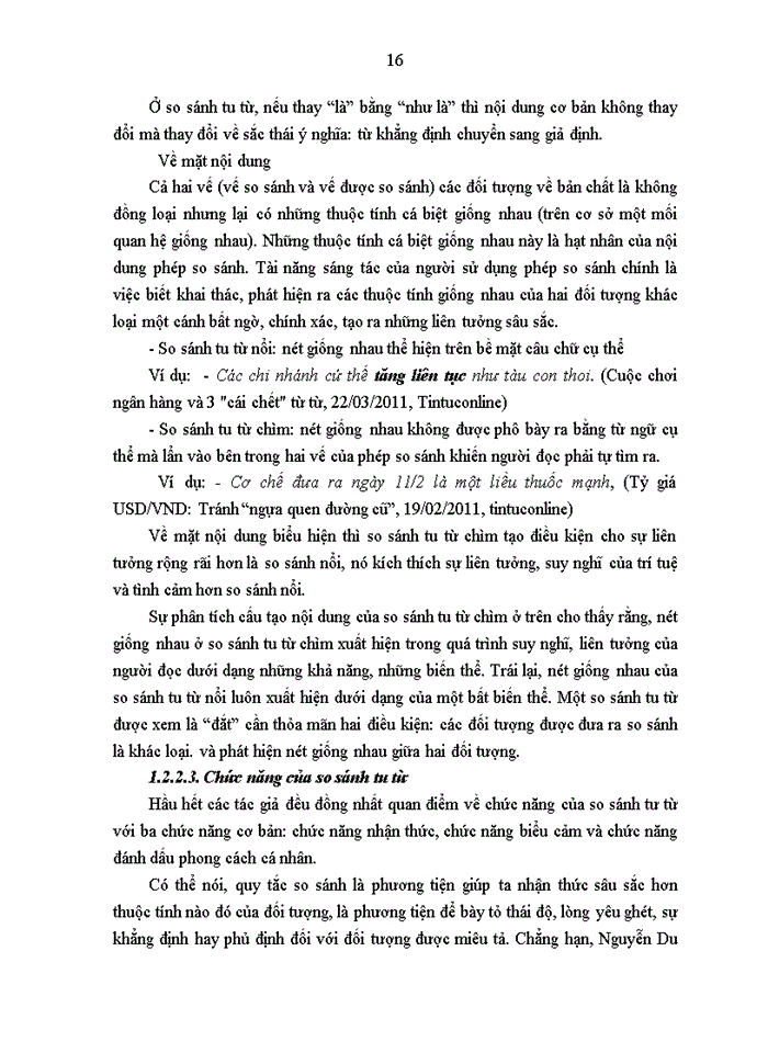 image for page Đặc điểm so sánh tu từ trong chuyên mục giáo dục - kinh tế trên báo viết hiện nay