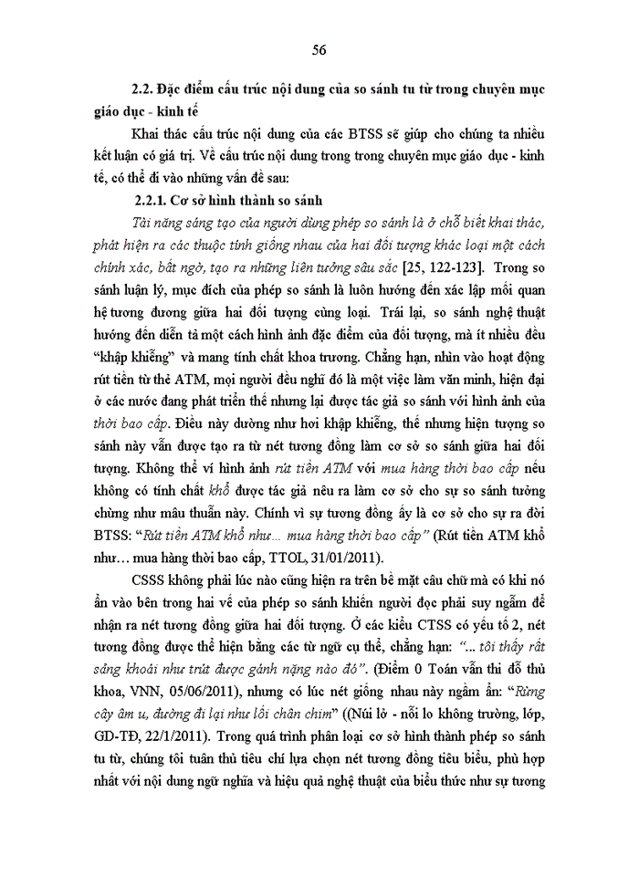 image for page Đặc điểm so sánh tu từ trong chuyên mục giáo dục - kinh tế trên báo viết hiện nay