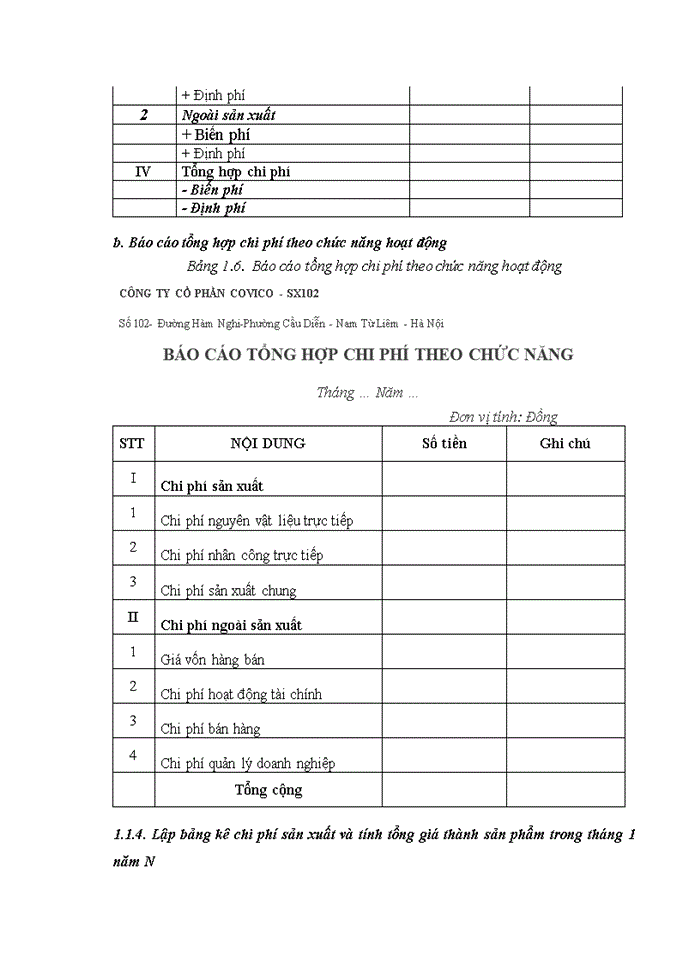 image for page Bài thực hành kế toán quản trị - tại công ty cổ phần covico – sx 102