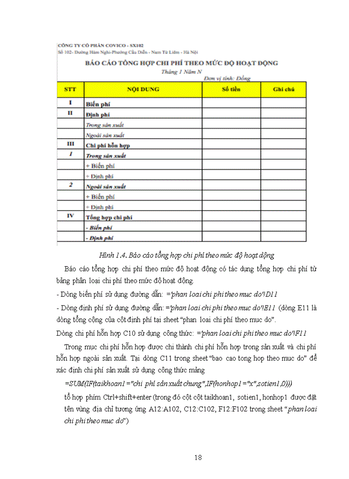 image for page Bài thực hành kế toán quản trị - tại công ty cổ phần covico – sx 102