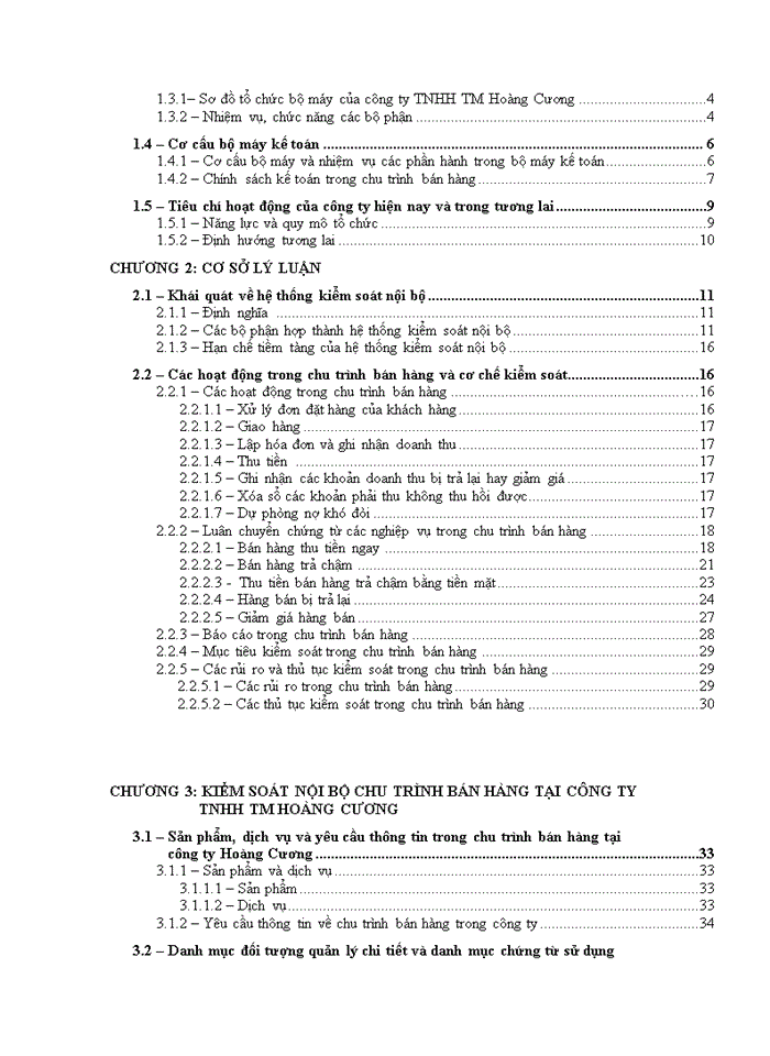 image for page Kiểm soát nội bộ chu trình bán hàng tại công ty TNHH TM Hoàng Cương