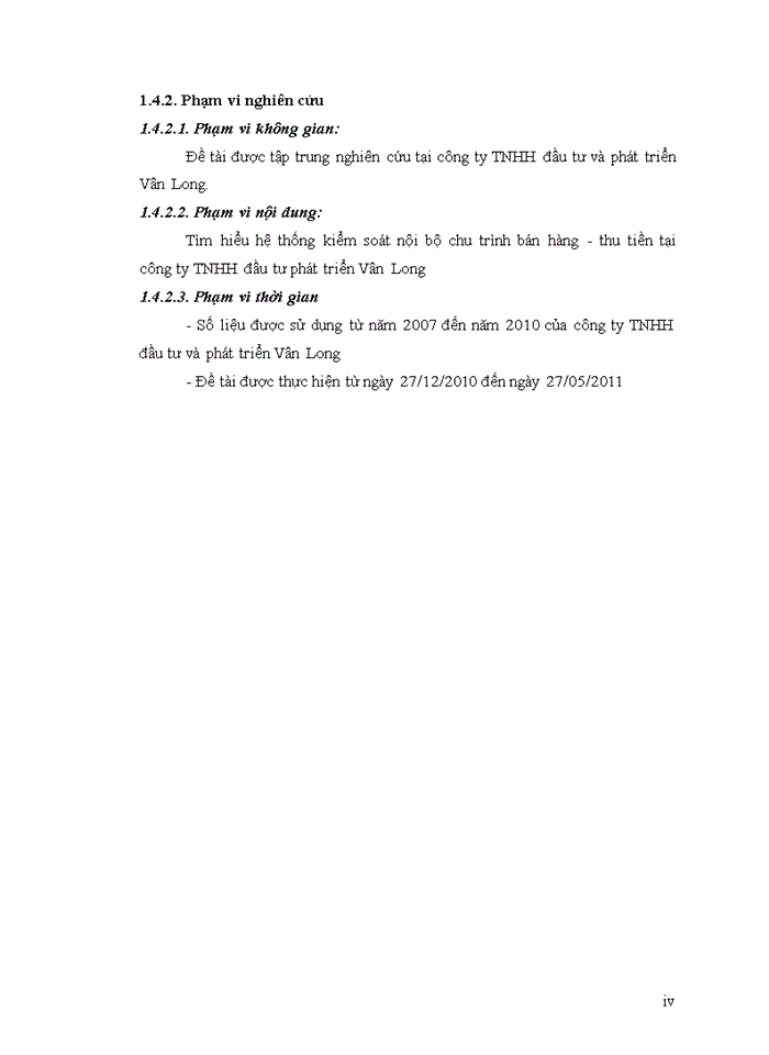 image for page Tìm hiểu hệ thống kiểm soát nội bộ chu trình bán hàng - thu tiền tại công ty TNHH đầu tư phát triển Vân Long