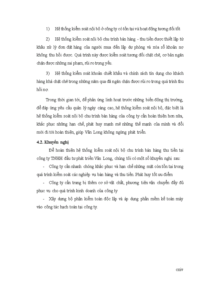image for page Tìm hiểu hệ thống kiểm soát nội bộ chu trình bán hàng - thu tiền tại công ty TNHH đầu tư phát triển Vân Long
