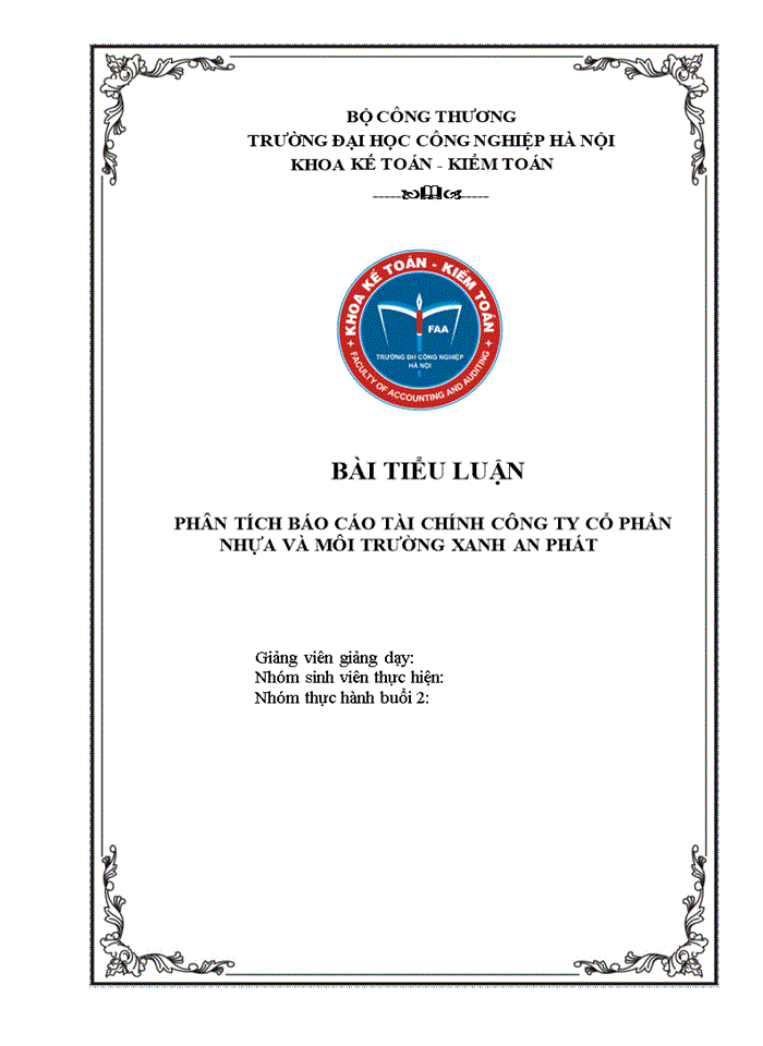 image for page Phân tích báo cáo tài chính công ty cổ phần nhựa và môi trường xanh an phát