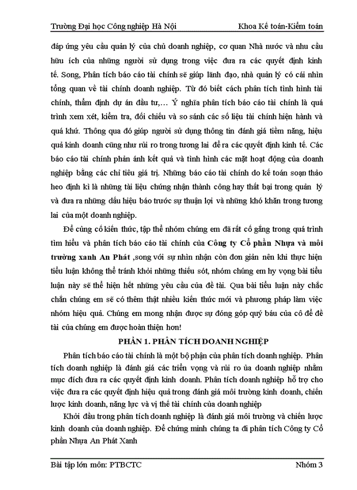 image for page Phân tích báo cáo tài chính công ty cổ phần nhựa và môi trường xanh an phát