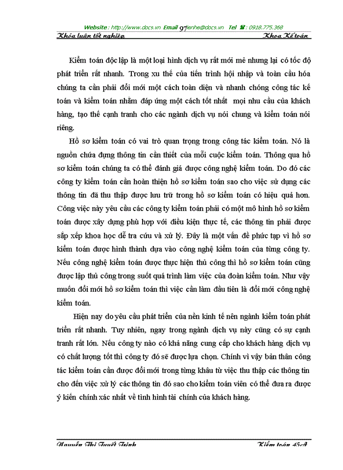 image for page Hoàn thiện tổ chức hồ sơ kiểm toán trong kiểm toán báo cáo tài chính tại Công ty Dịch vụ Tư vấn Tài chính Kế toán và Kiểm toán