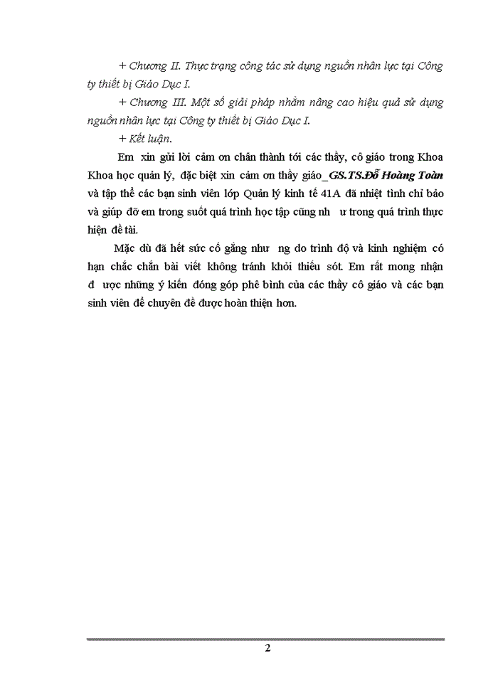 image for page Một số giải pháp nhằm nâng cao hiệu quả sử dụng nguồn nhân lực tại Công ty thiết bị Giáo Dục I trong xu thế hội nhập