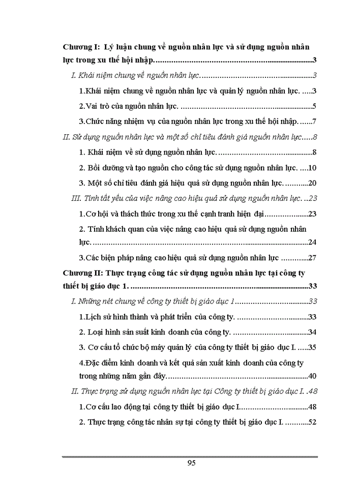 image for page Một số giải pháp nhằm nâng cao hiệu quả sử dụng nguồn nhân lực tại Công ty thiết bị Giáo Dục I trong xu thế hội nhập