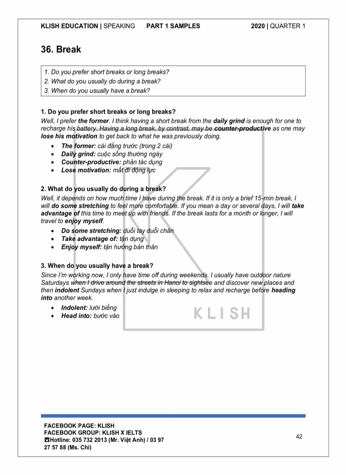 image for page Klish speaking past 1