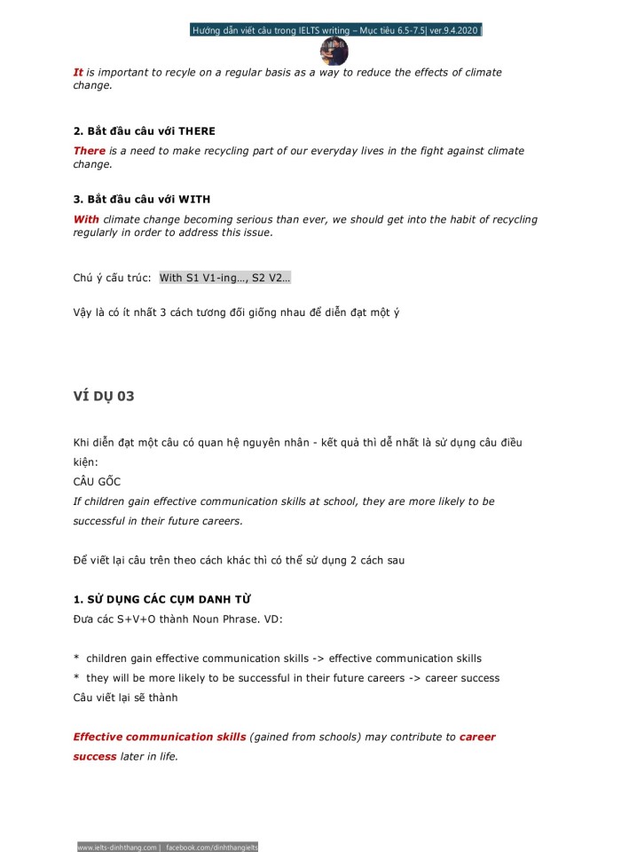 image for page Hướng dẫn viết câu trong Ielts writing