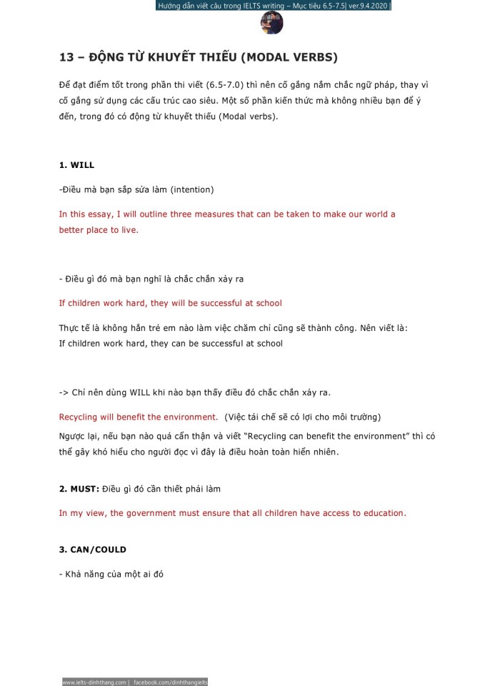 image for page Hướng dẫn viết câu trong Ielts writing