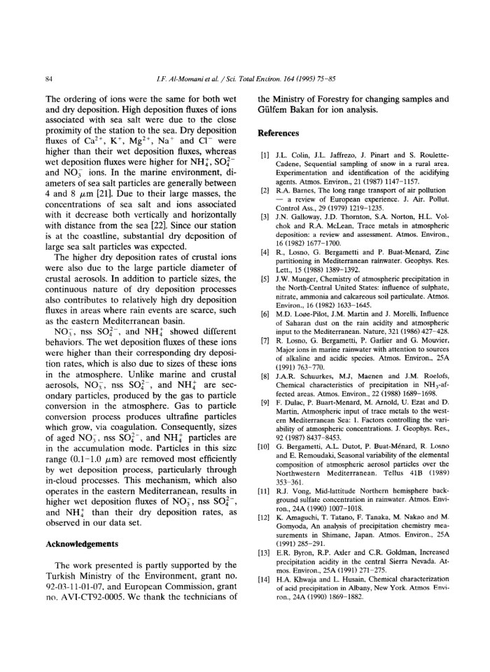 image for page Major ion composition of wet and dry deposition in the eastern Mediterranean basin