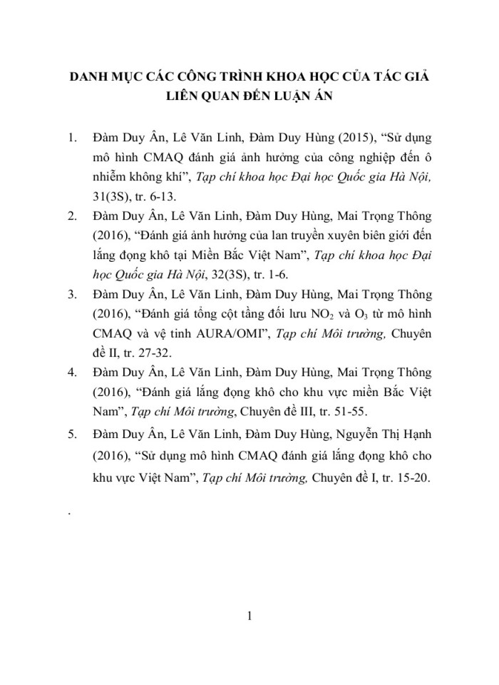 image for page Nghiên cứu ứng dụng mô hình cmaq đánh giá dự báo chất lƣợng môi trƣờng không khí tại một số khu vực thuộc vùng kinh tế trọng điểm phía bắc VIỆT NAM
