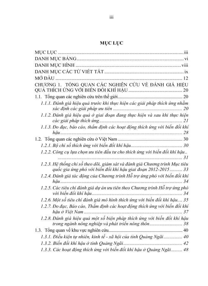 Nghiên cứu cơ sở khoa học trong việc đánh giá các giải pháp thích ứng với biến đổi khí hậu – áp dụng cho tỉnh quảng ngãi