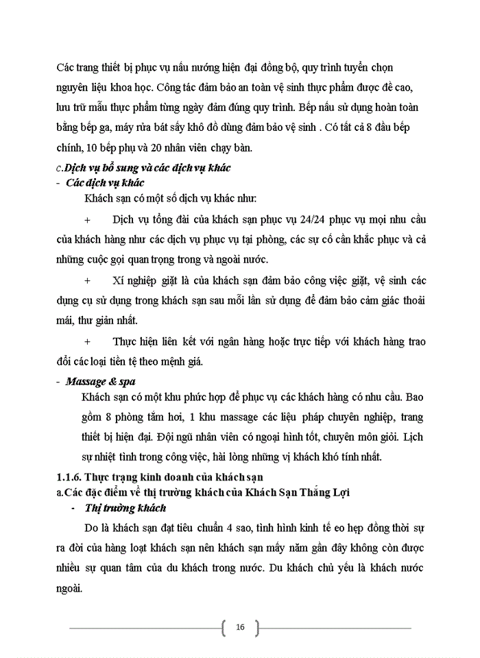 image for page Hoàn thiện quy trình phục vụ của bộ phận nhà hàng tại khách sạn Thắng Lợi