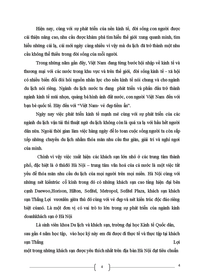 image for page Hoàn thiện quy trình phục vụ của bộ phận nhà hàng  tại khách sạn Thắng Lợi
