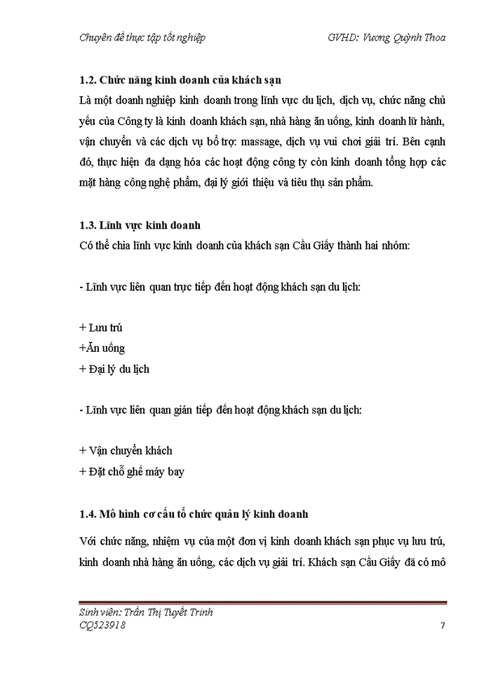 image for page Hoàn thiện hoạt động kinh doanh lưu trú tại khách sạn Cầu Giấy