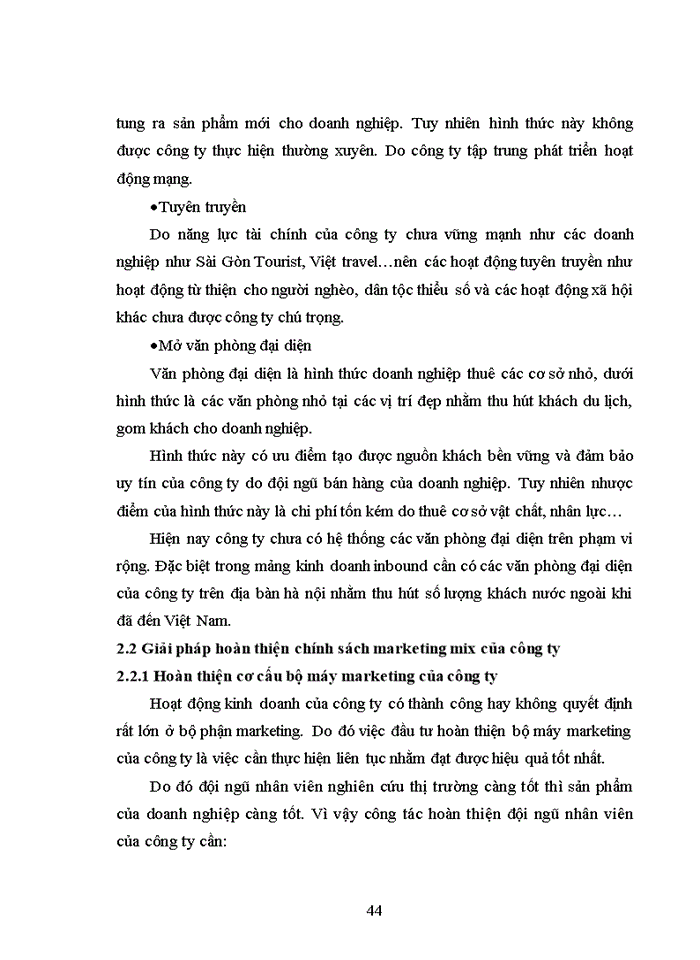 image for page Thực trạng và giải pháp hoàn thiện chính sách marketing  mix của công ty tnhh du lịch đỉnh cao á châu