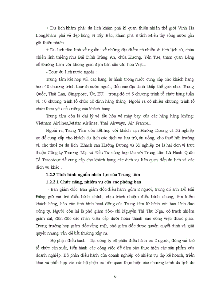 image for page Nâng cao hiệu quả kinh doanh tại Trung Tâm Lữ Hành Quốc Tế Tracotour