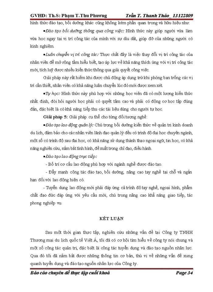 image for page Giải pháp hoàn thiện công tác tuyển dụng và đào tạo nguồn nhân lực tại công ty TNHH TM du lịch quốc tế VIỆT Á