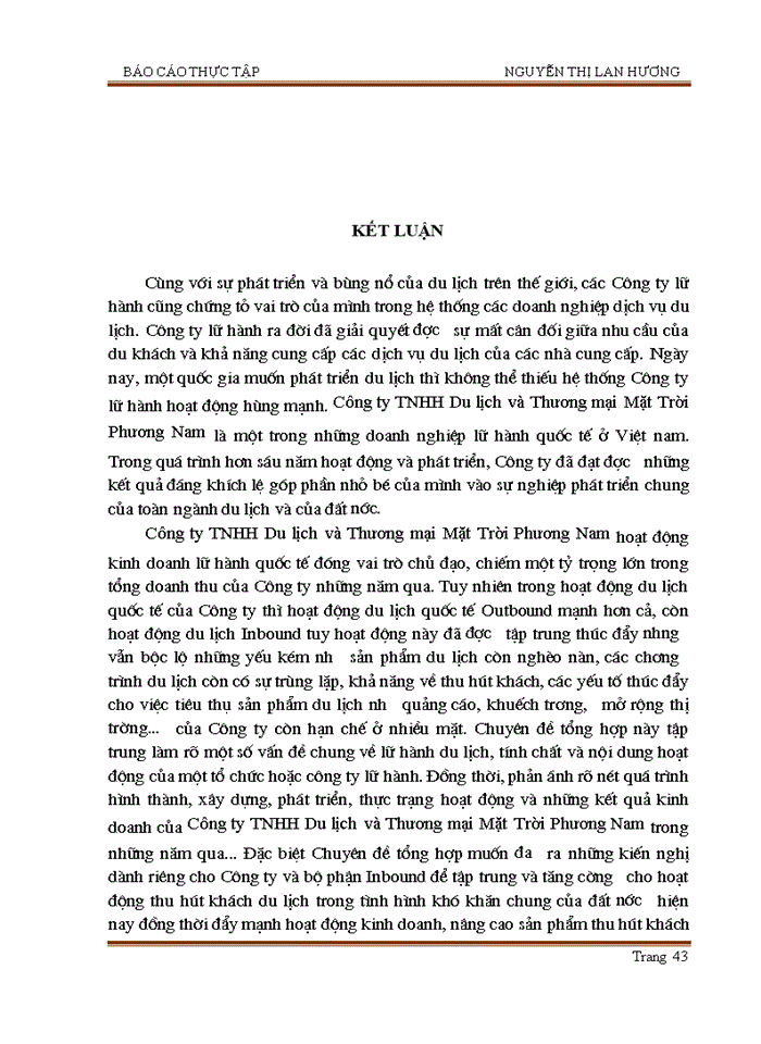 image for page Thực trạng và giải pháp thu hút khách du lịch Inbound của Công ty TNHH Du lịch và Thương mại Mặt Trời Phương Nam