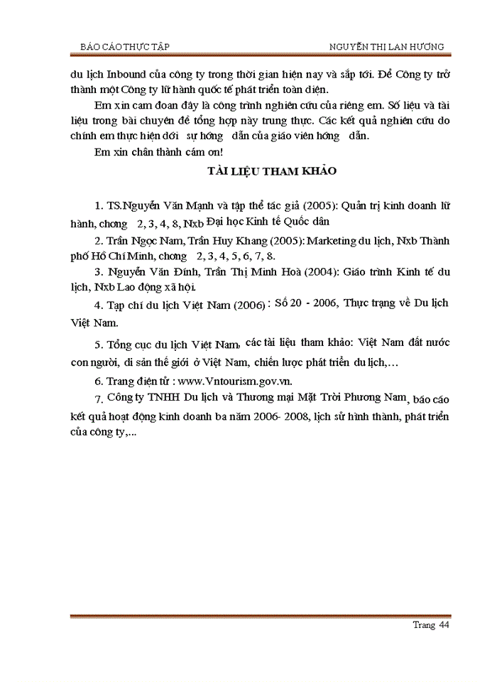 image for page Thực trạng và giải pháp thu hút khách du lịch Inbound của Công ty TNHH Du lịch và Thương mại Mặt Trời Phương Nam