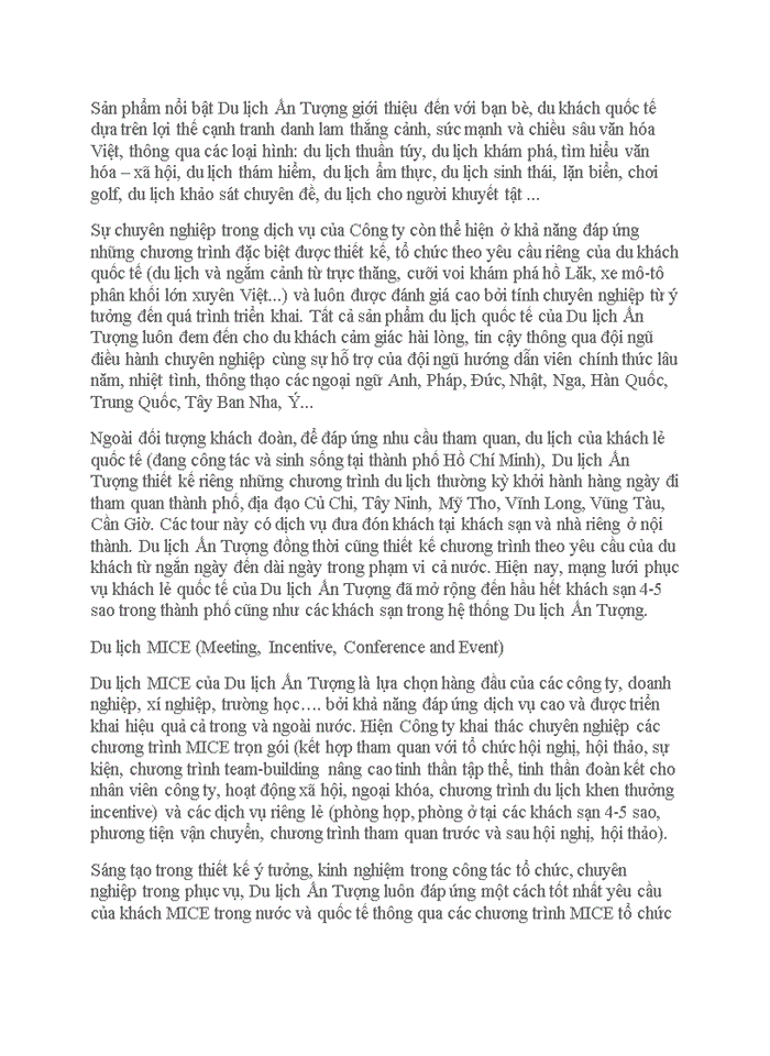 image for page Thực trạng hoạt động kinh doanh lữ hành của công ty du lịch Ấn Tượng